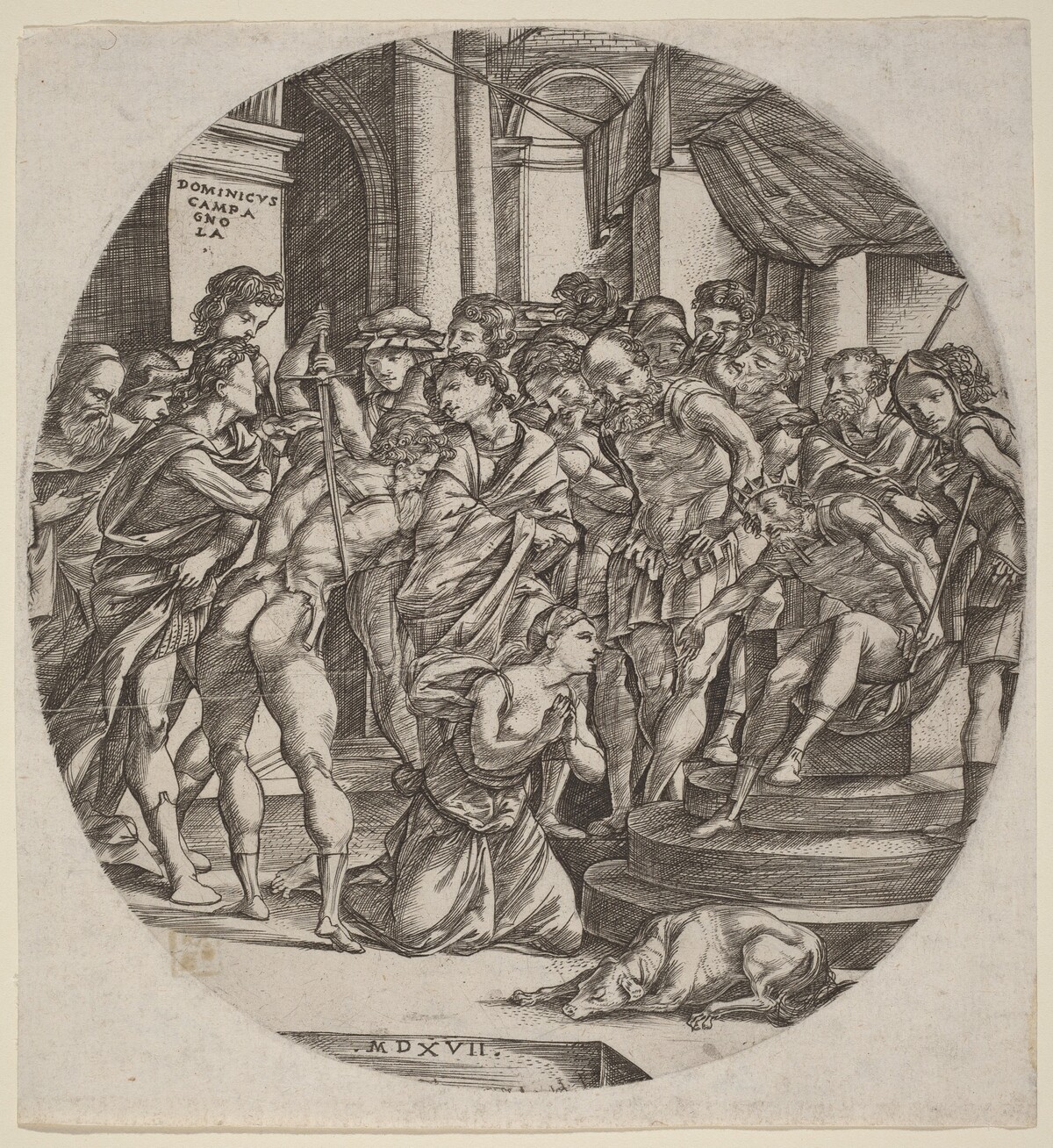 Beheading of Saint Catherine by Domenico Campagnola
