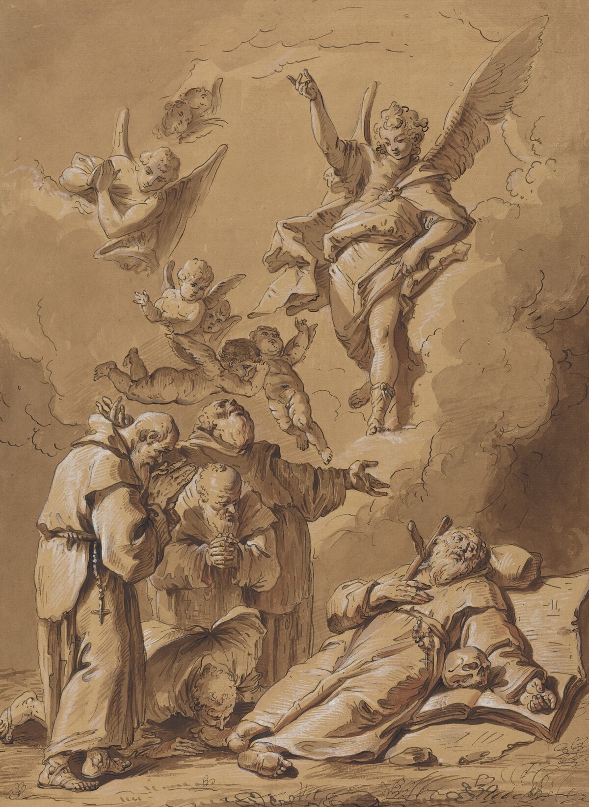 Death of a Holy Friar by Follower of Francesco Fontebasso