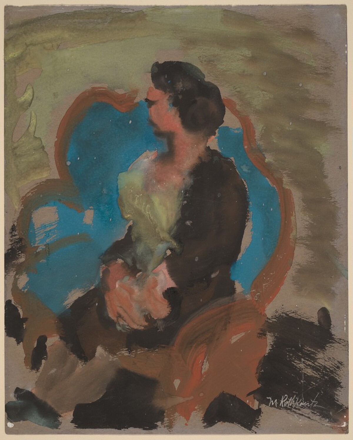 Woman in a Large Blue Chair by Mark Rothko