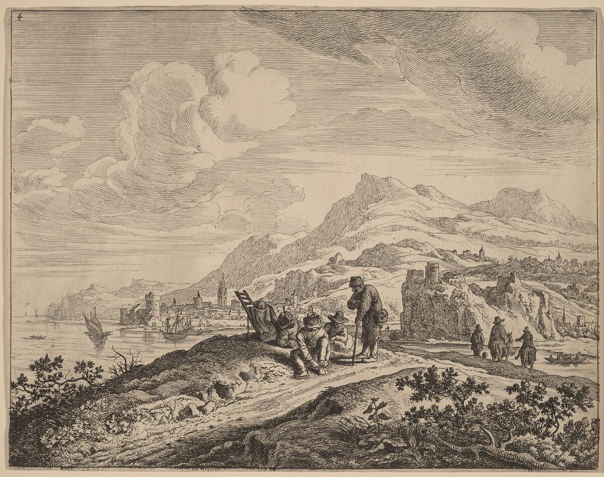 View of the River Rhine by Jan van Aken after Herman Saftleven