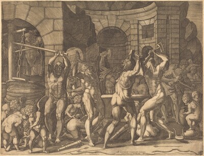 Vulcan and the Cyclopes Forging Arrows