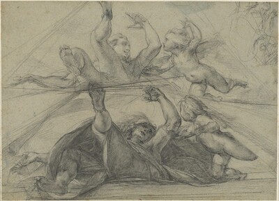 Ceiling Studies of a Prophet and a Putto Seen from Below