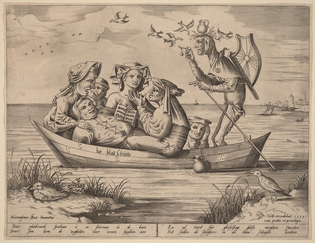 Die Blau Schuyte (The Blue Boat) by Pieter van der Heyden after Hieronymus Bosch