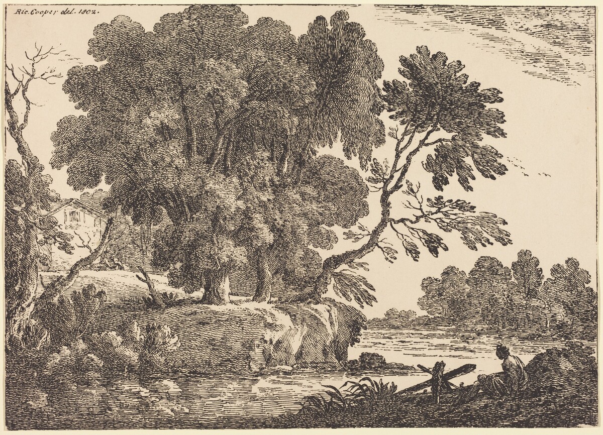Landscape with Group of Trees Surrounded by Water by Richard Cooper II
