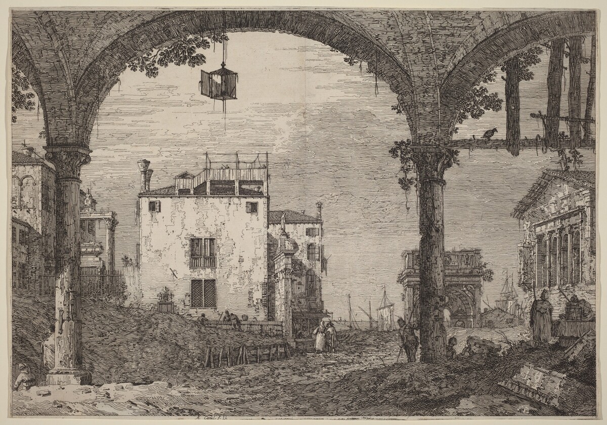 The Portico with the Lantern by Canaletto