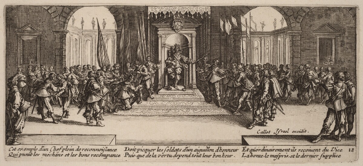 Distribution of Rewards by Gerrit van Schagen after Jacques Callot