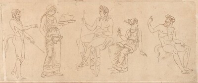 Woman with a Dish and Various Classical Figures
