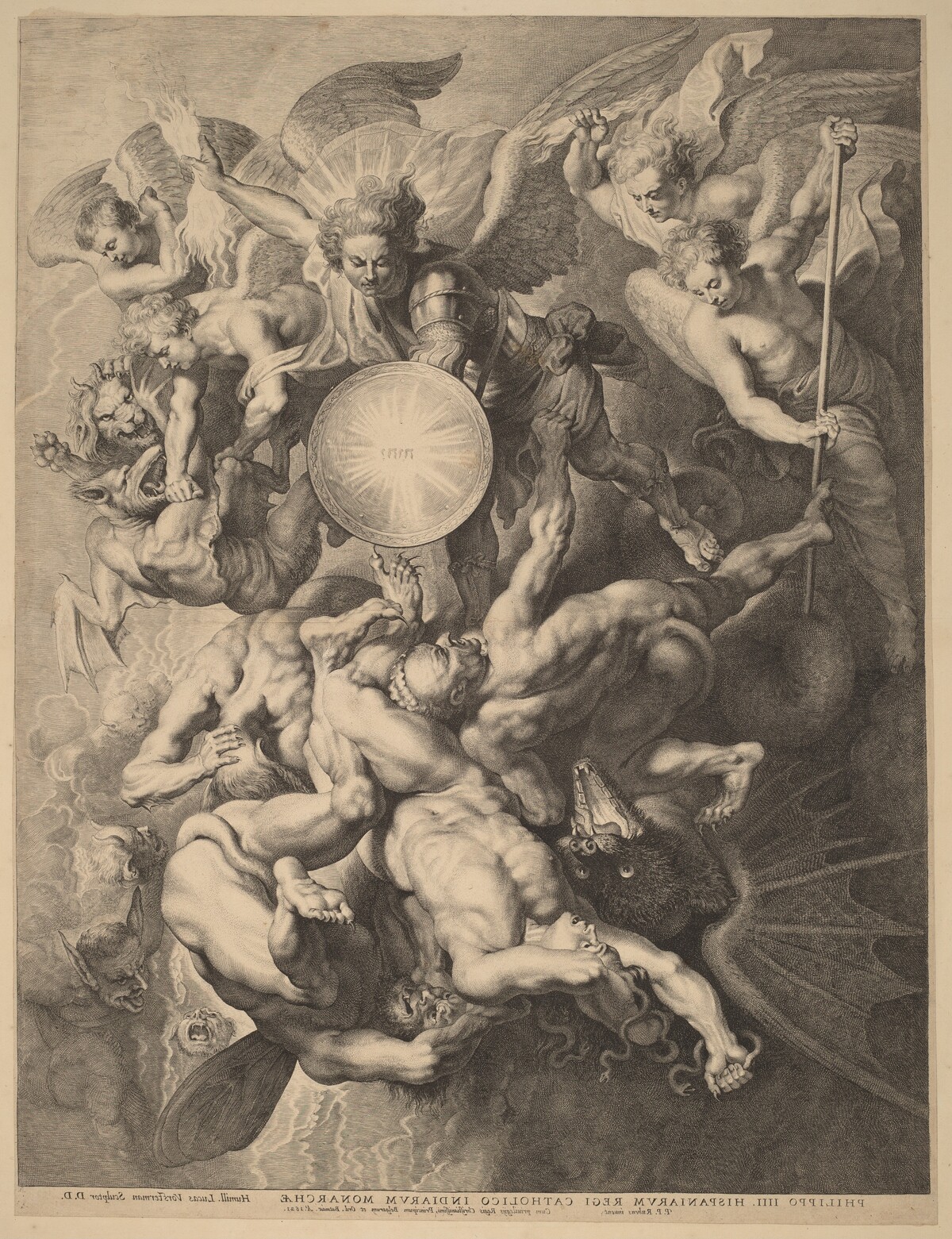 The Fall of the Rebel Angels by Lucas Emil Vorsterman after Sir Peter Paul Rubens