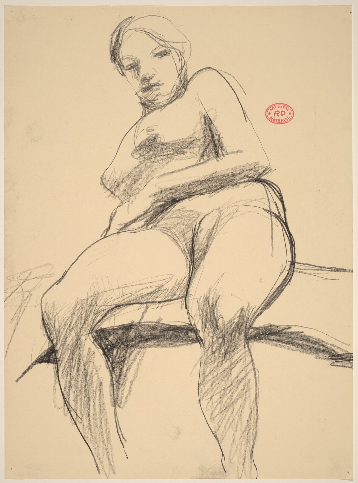 Untitled [seated female nude leaning back] by Richard Diebenkorn