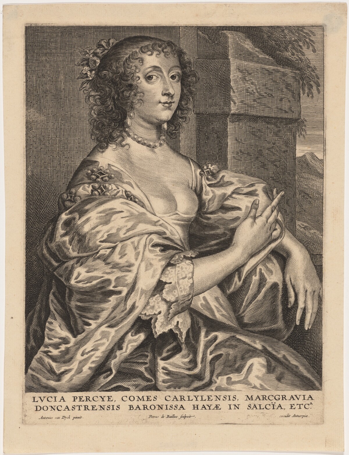 Lucy Percy, Second Wife of James Hay, First Earl of Carlisle by Pieter de Bailliu after Sir Anthony van Dyck