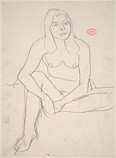 Untitled [seated female nude with clasped hands] [recto/verso]