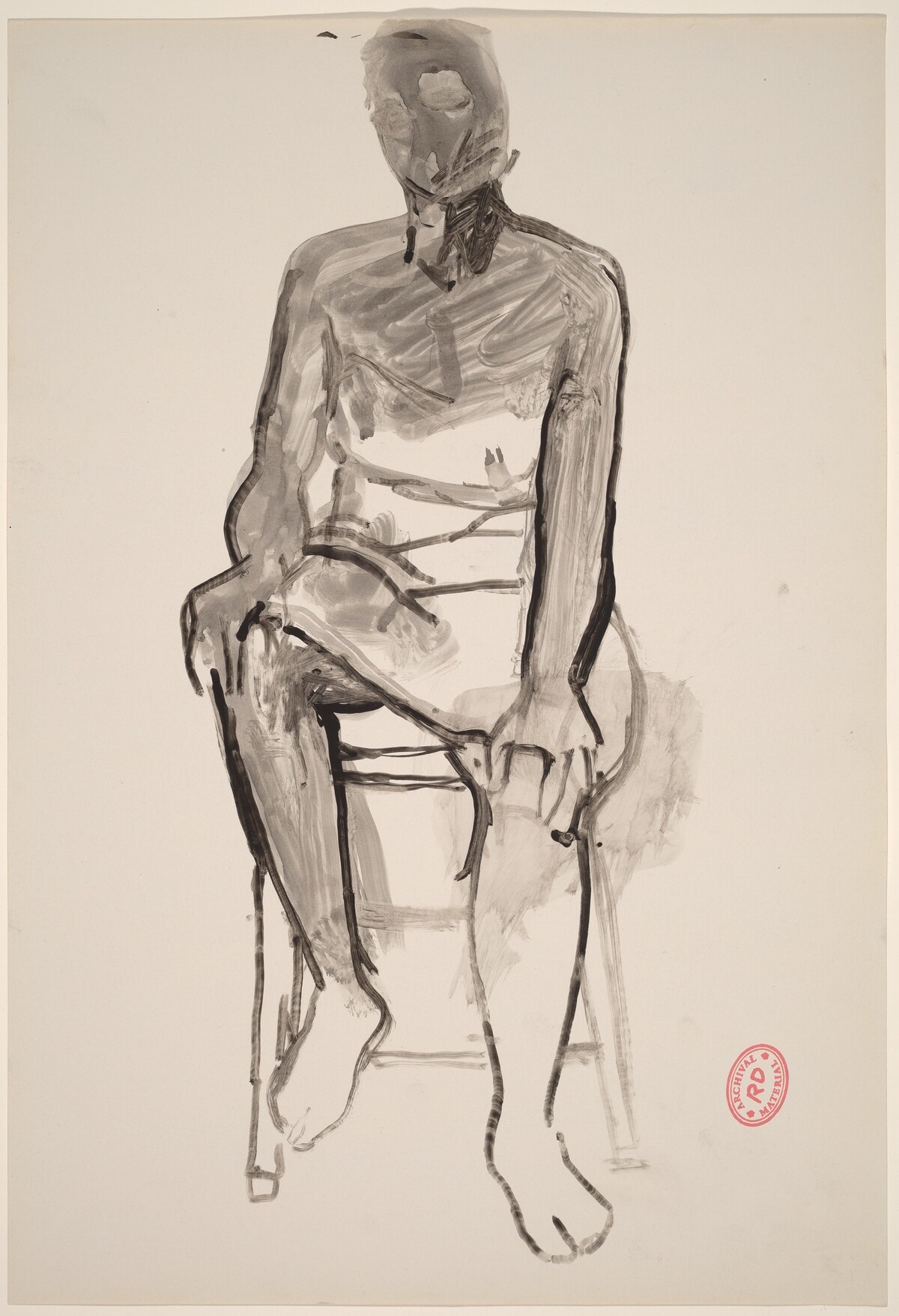 Untitled [seated woman with hands on knees] by Richard Diebenkorn