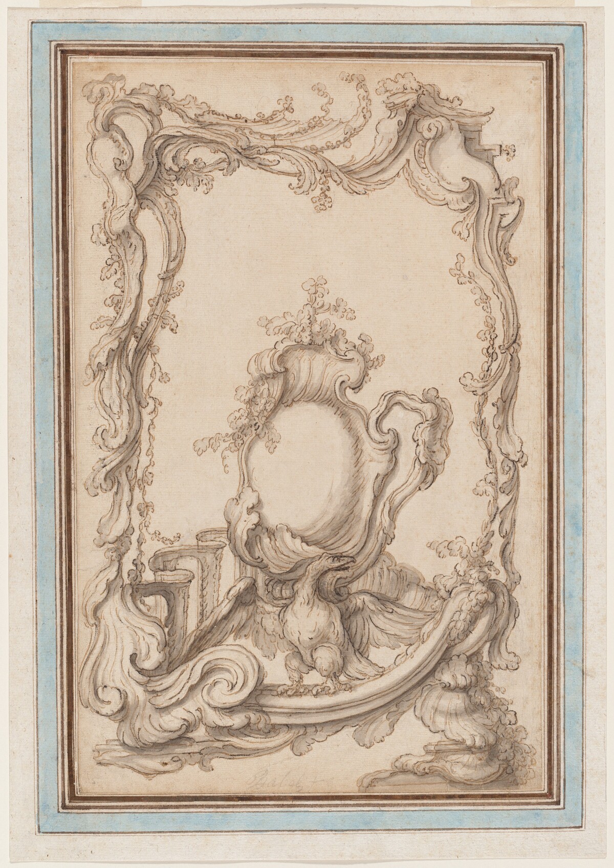 Rocaille Cartouche with an Eagle by Pierre-Edme Babel