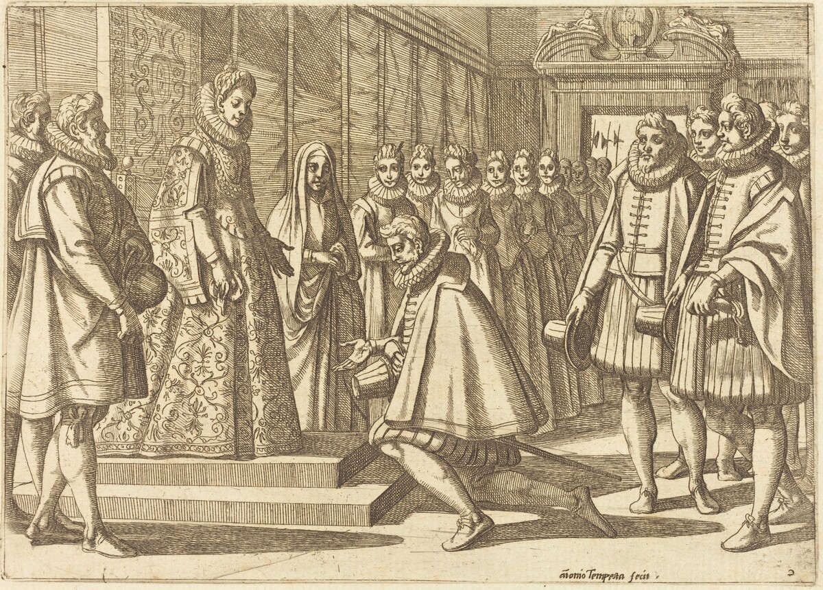 Philip of Spain Before Margaret of Austria by Antonio Tempesta