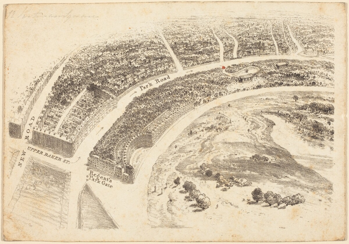 Invitation? with Aerial View of Regent's Park by British 19th Century