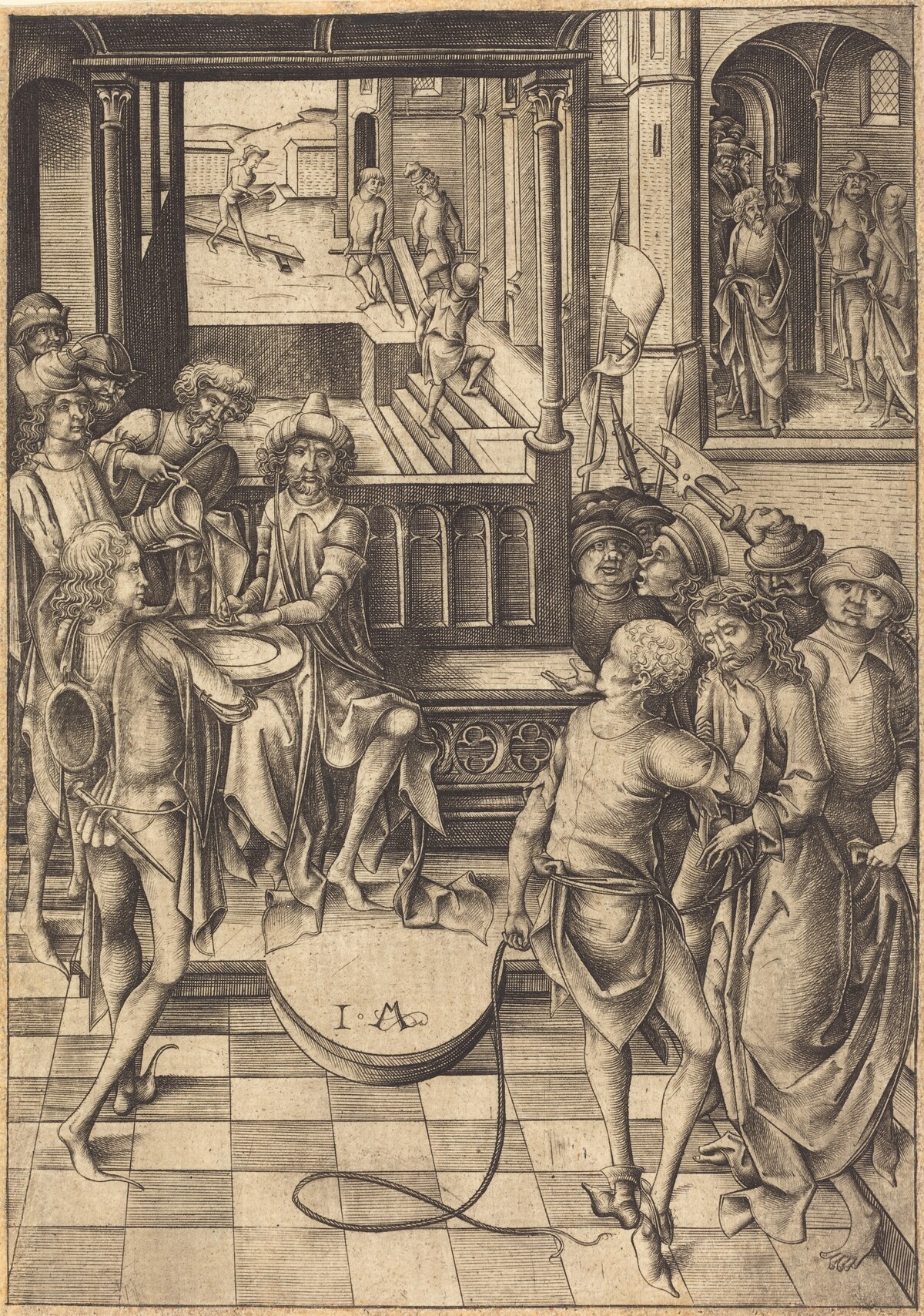 Christ before Pilate by Israhel van Meckenem