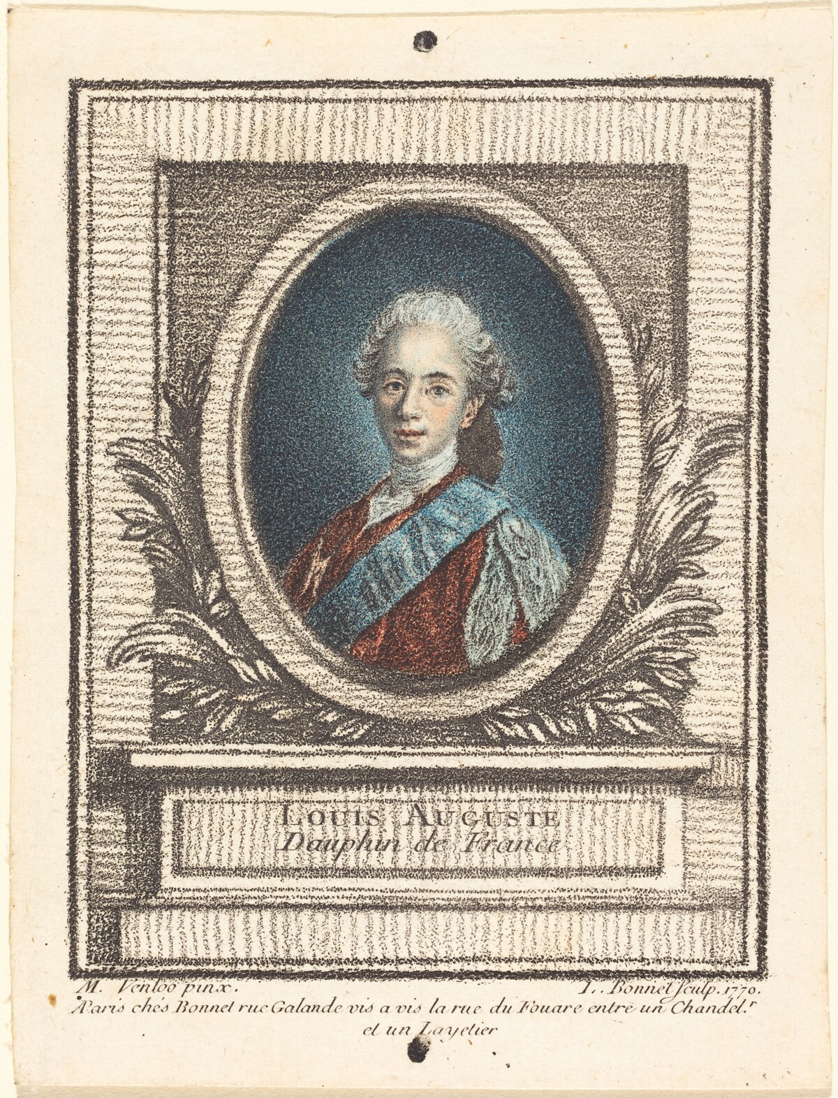 Louis-Auguste, Dauphin de France by Louis-Marin Bonnet after Louis Michel Van Loo