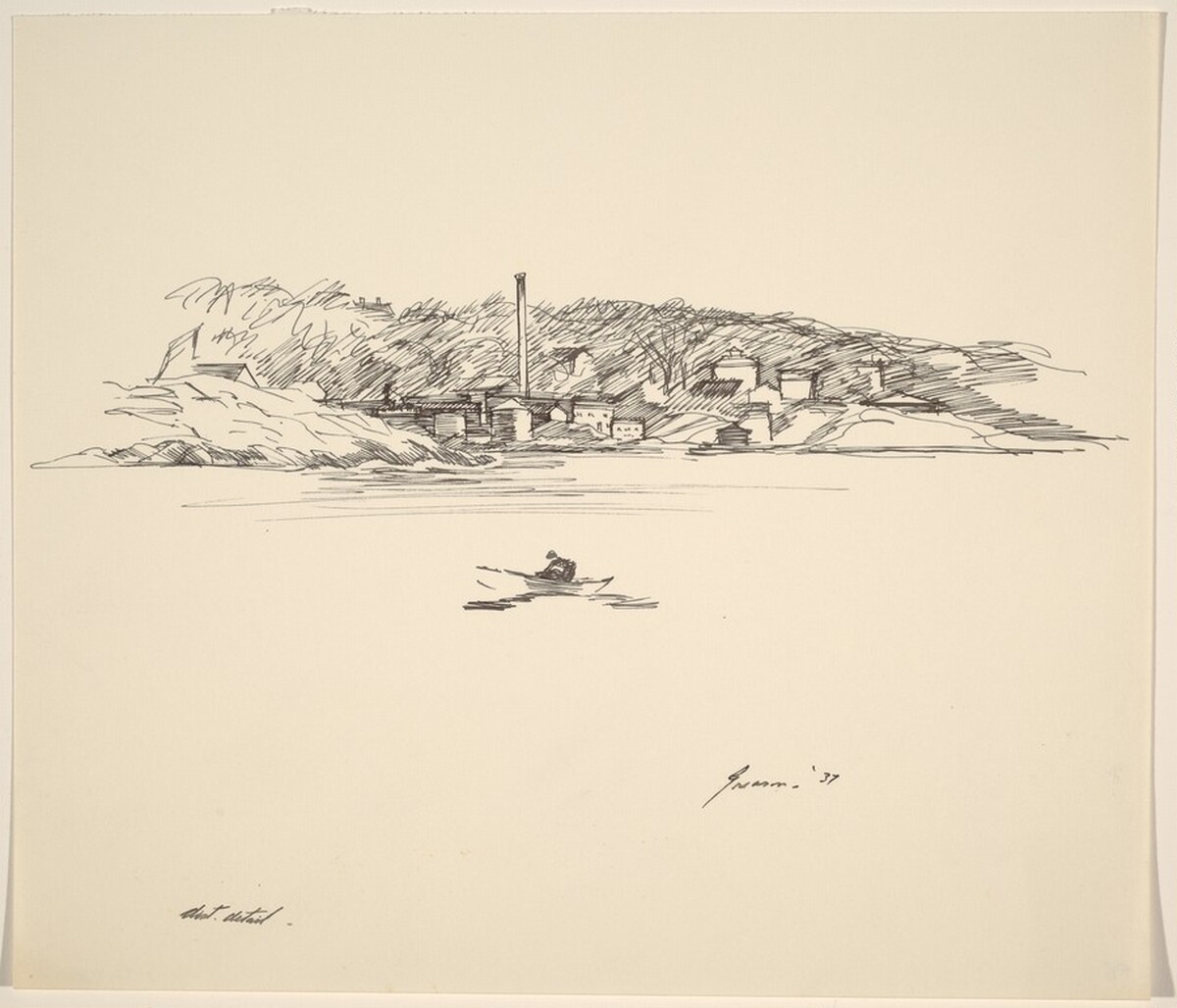 Dory and Smoke Stack by Donald Carlisle Greason