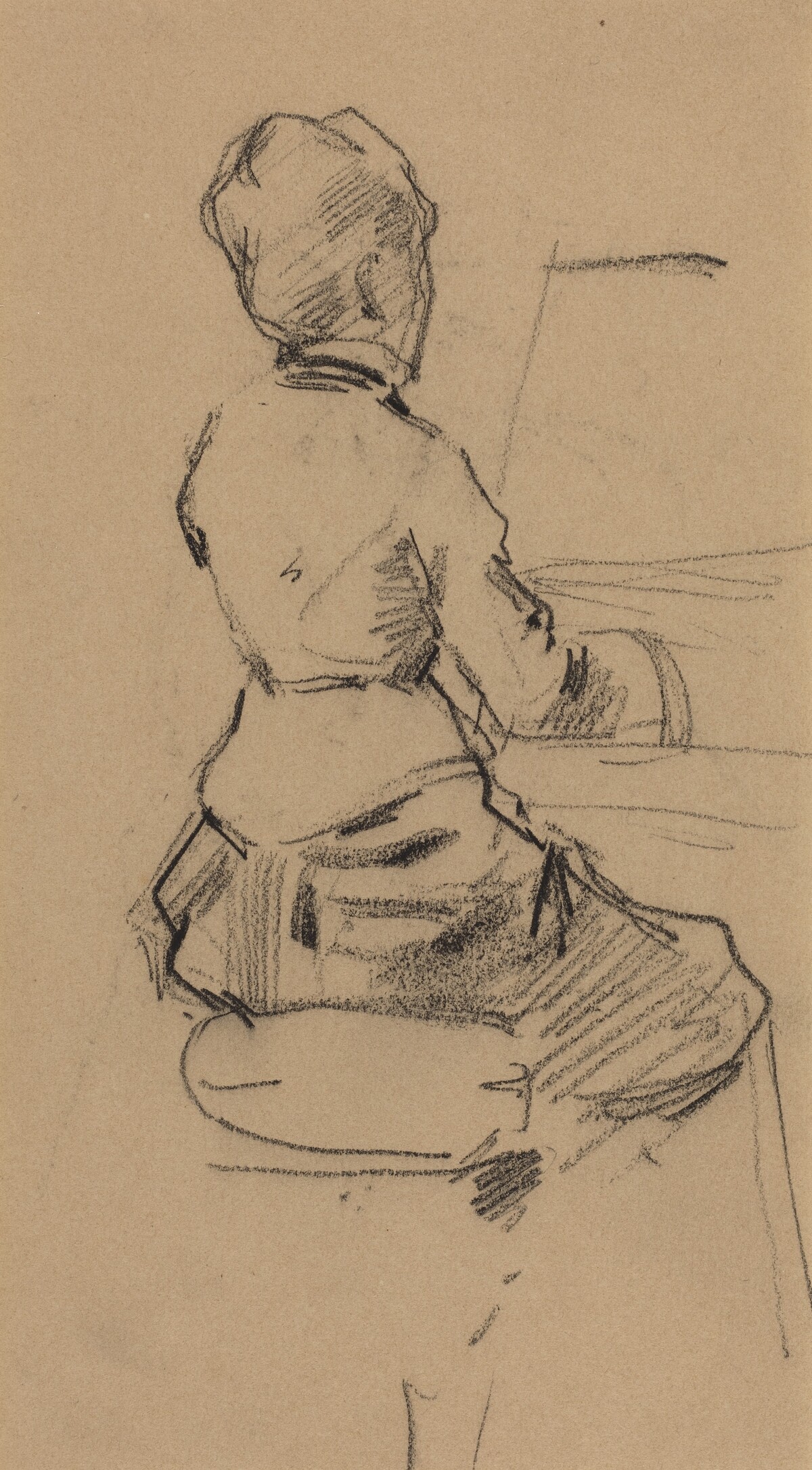 Young Woman Seated at a Piano [verso] by Jean-Louis Forain