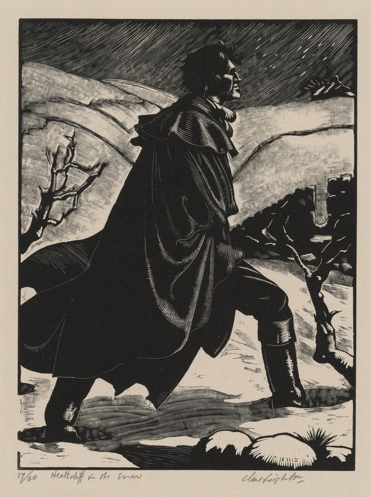 Heathcliff in the Snow by Clare Leighton
