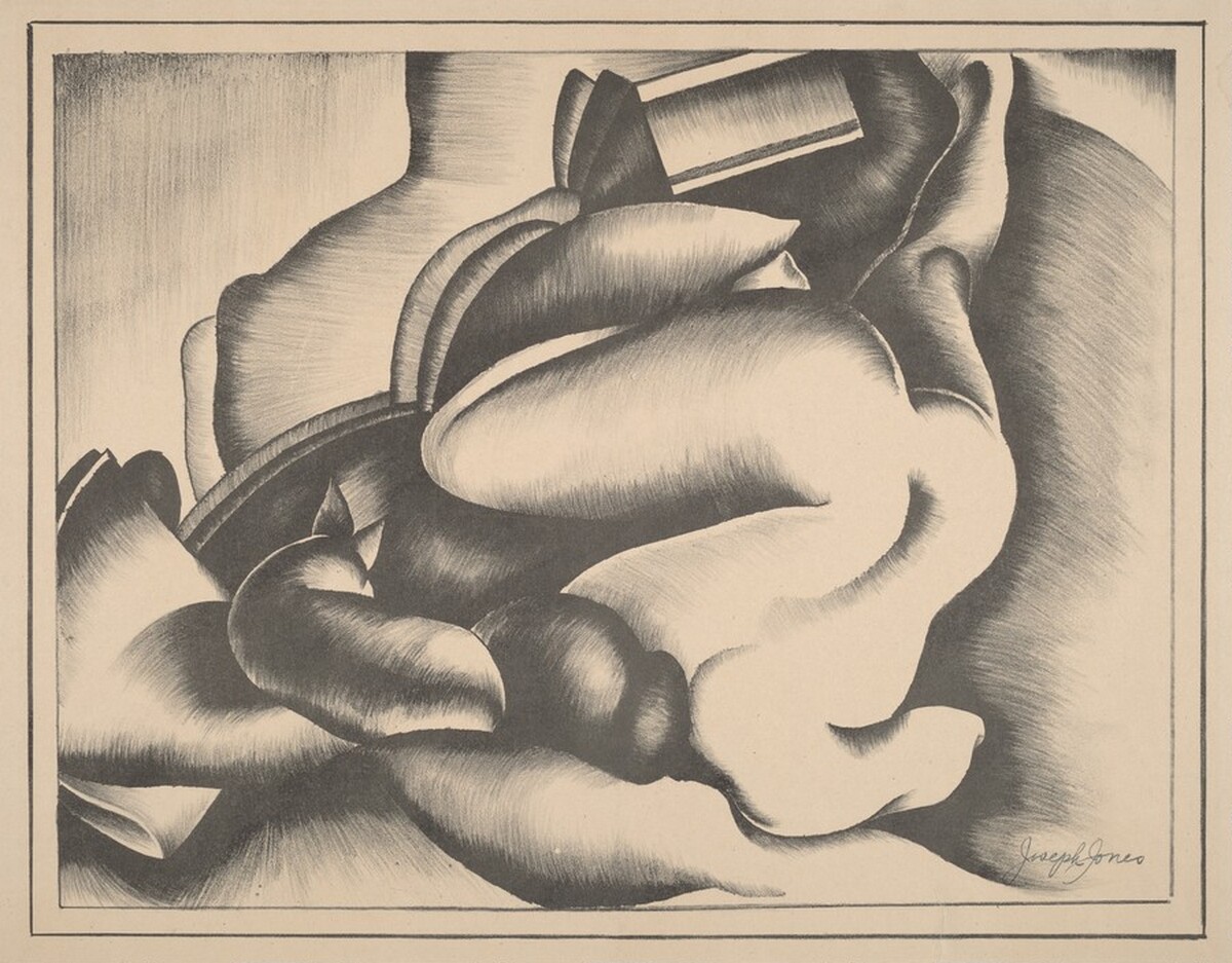 Untitled (Reclining nude with small dog) by Joe Jones