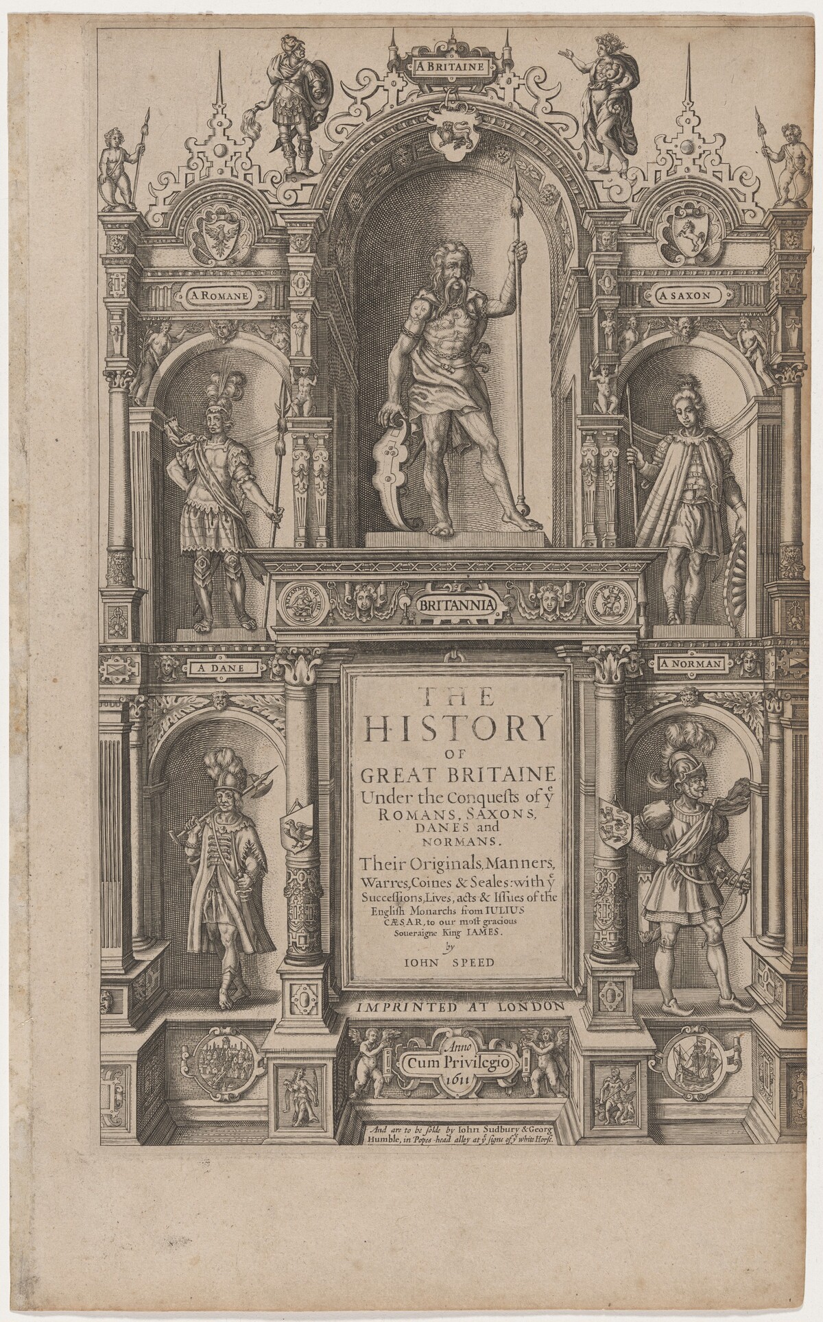 Title Page to "The History of Great Britaine" by John Speed by Jodocus Hondius I