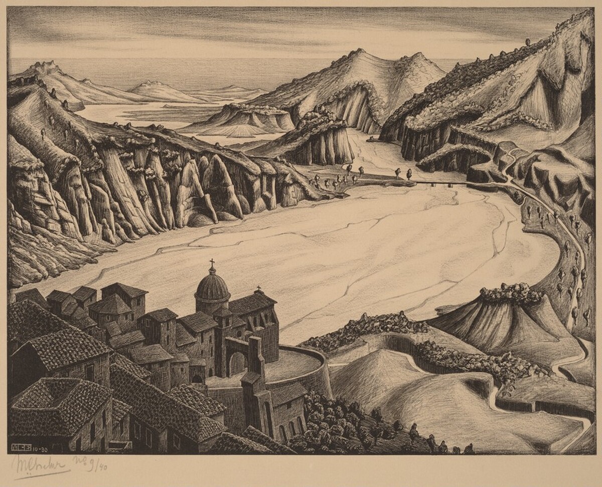 Fiumara, Calabria by M.C. Escher
