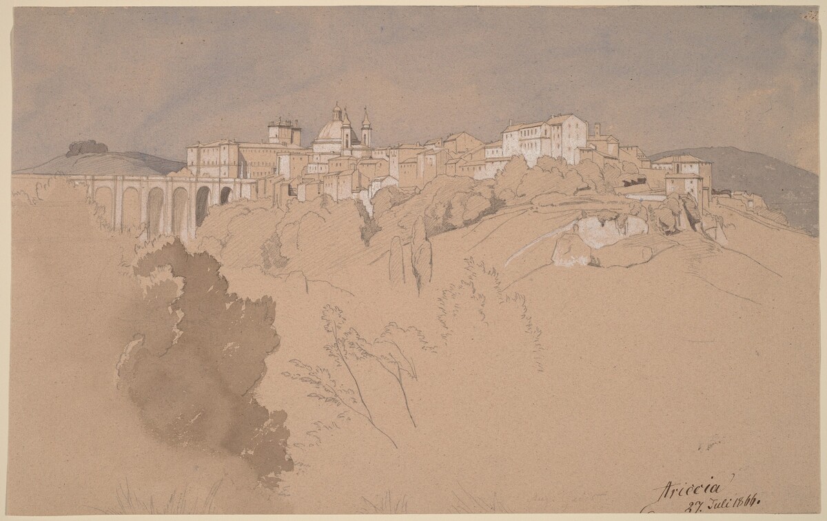 Ariccia Seen from across a Valley by August Christian Geist