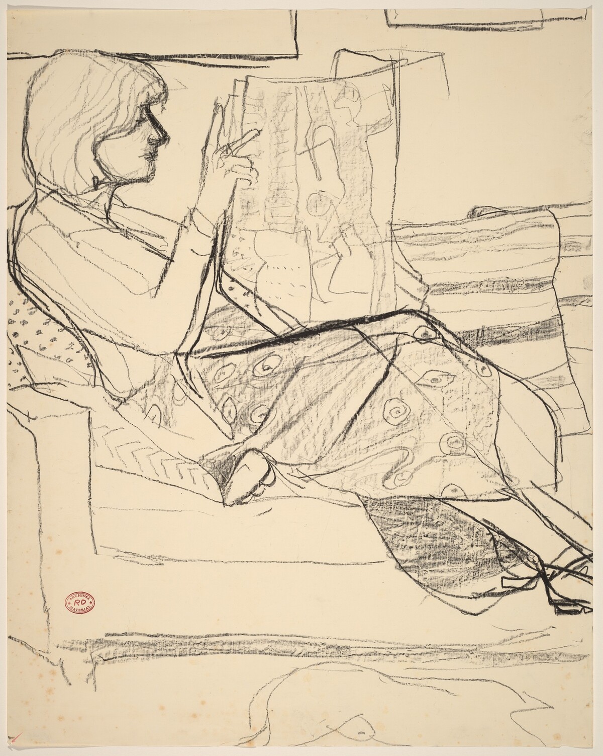 Untitled [woman reading a newspaper] by Richard Diebenkorn