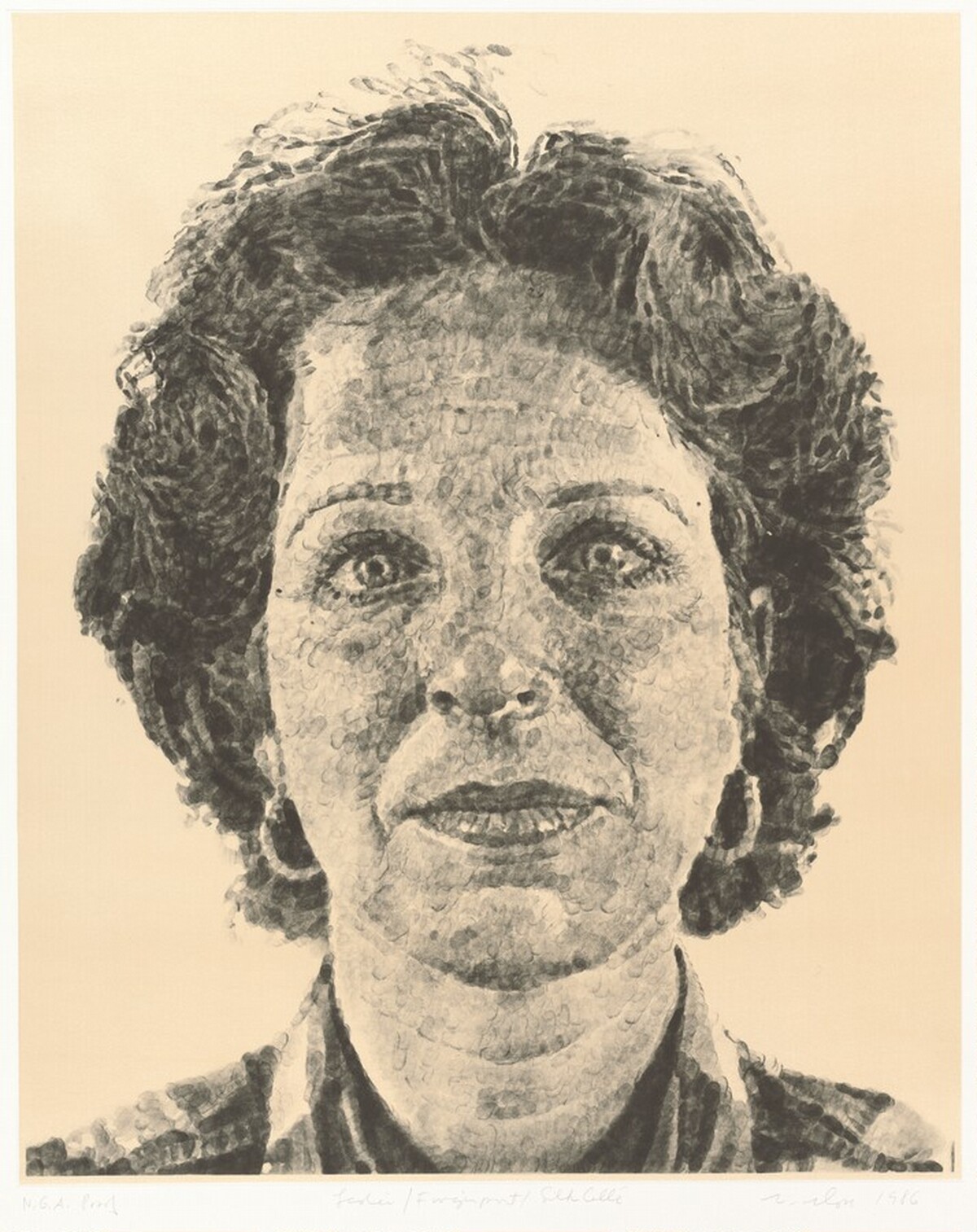 Leslie/Fingerprint/Silk Collé by Chuck Close