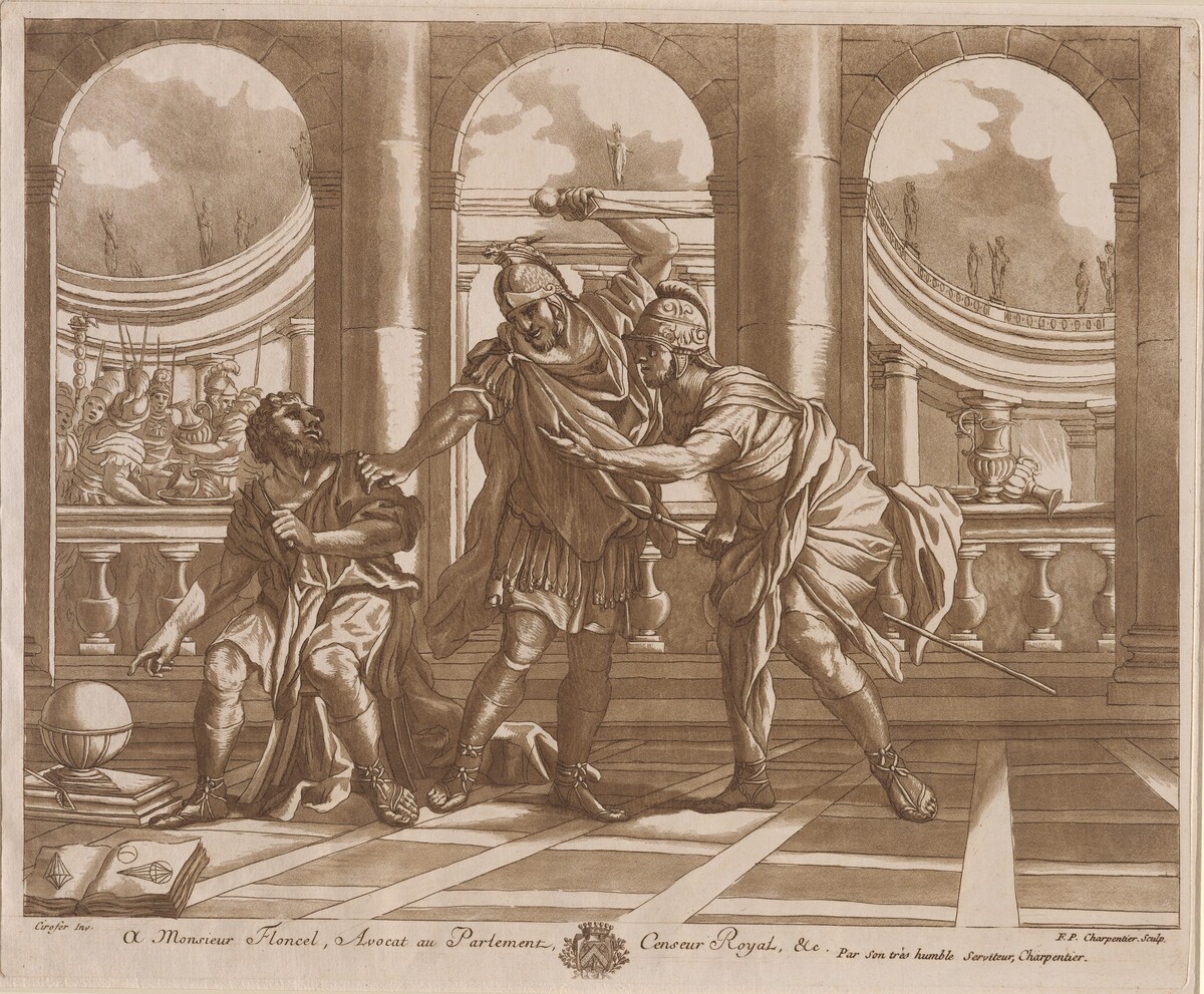 Death of Archimedes by François-Philippe Charpentier, after Ciro Ferri
