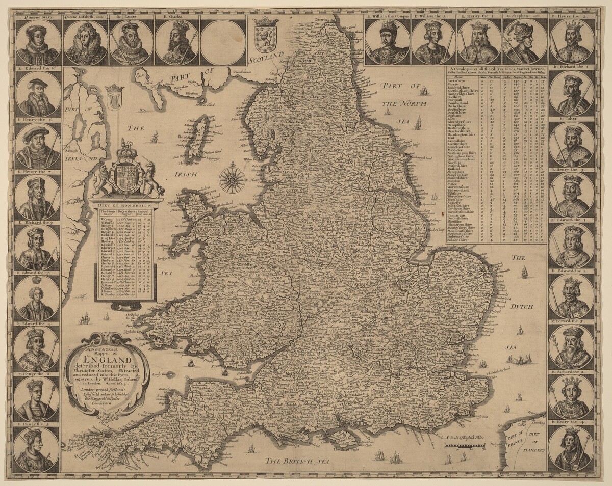 A New and Exact Mappe of England by Wenceslaus Hollar