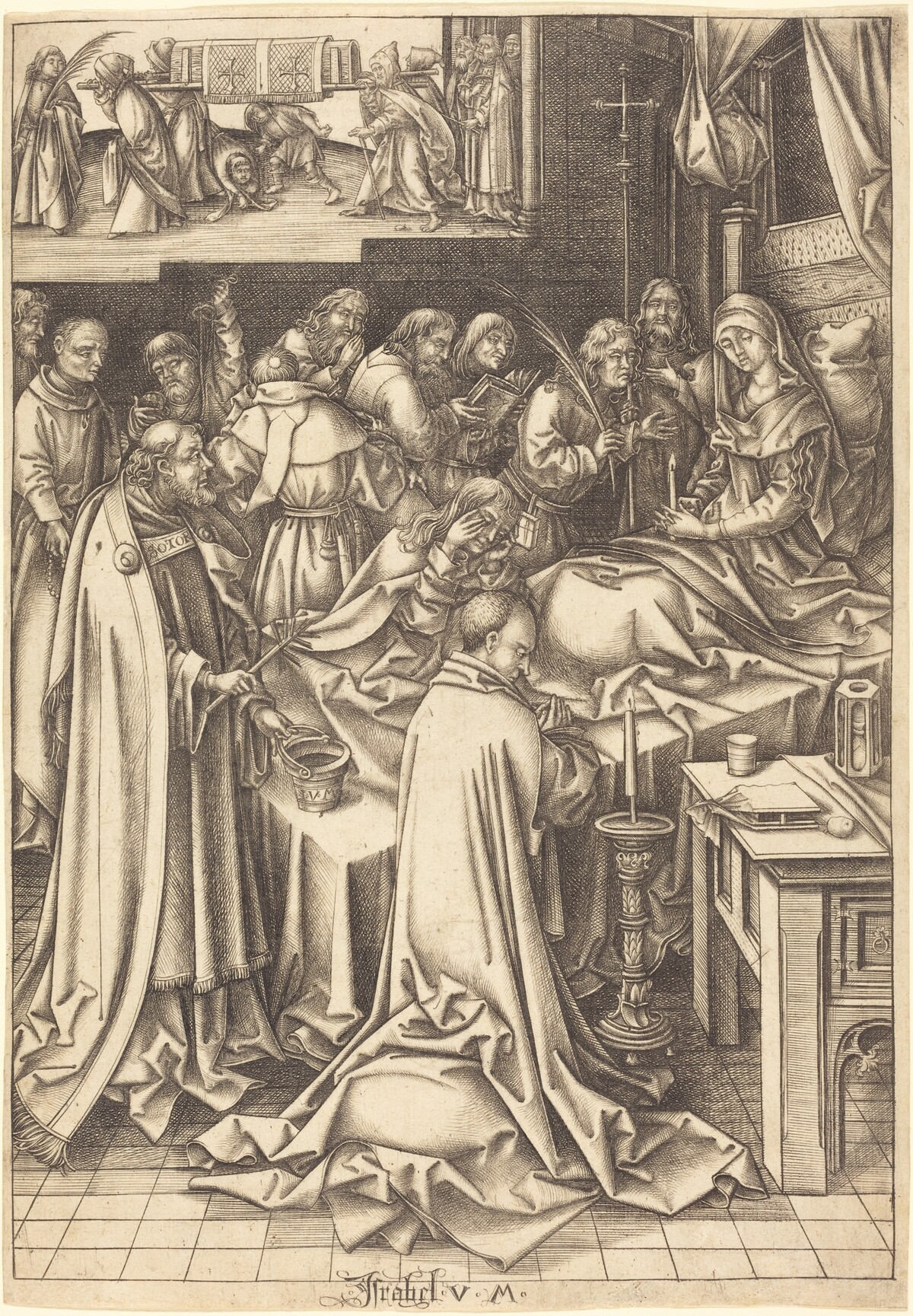 The Death of the Virgin by Israhel van Meckenem after Hans Holbein the Elder