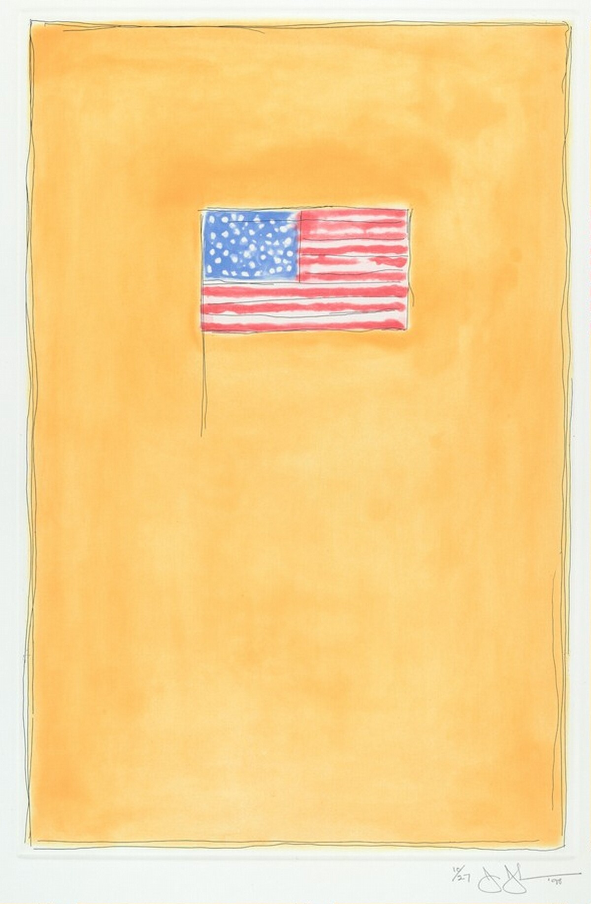Flag on Orange by Jasper Johns