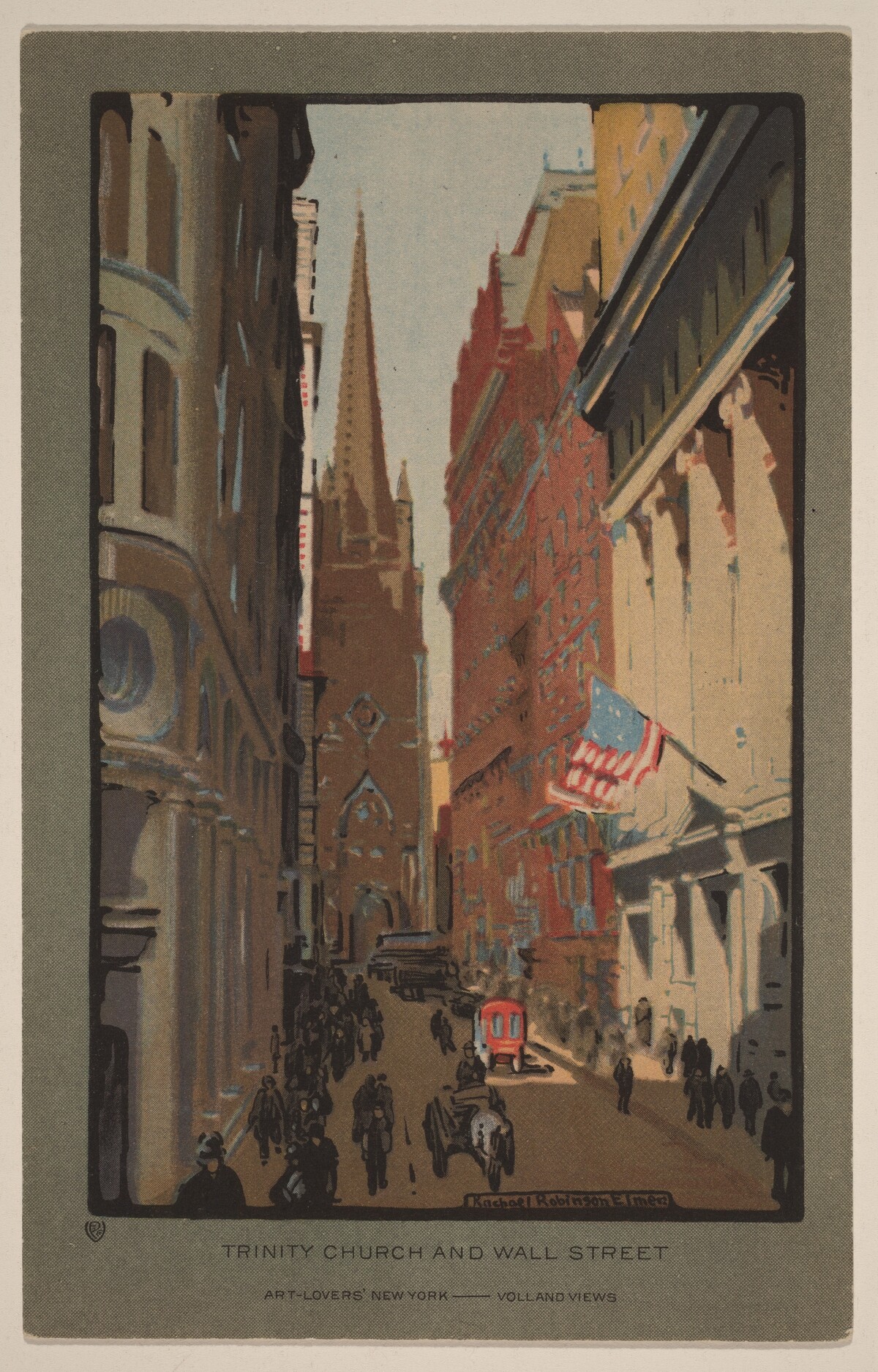 Trinity Church and Wall Street by Rachael Robinson Elmer