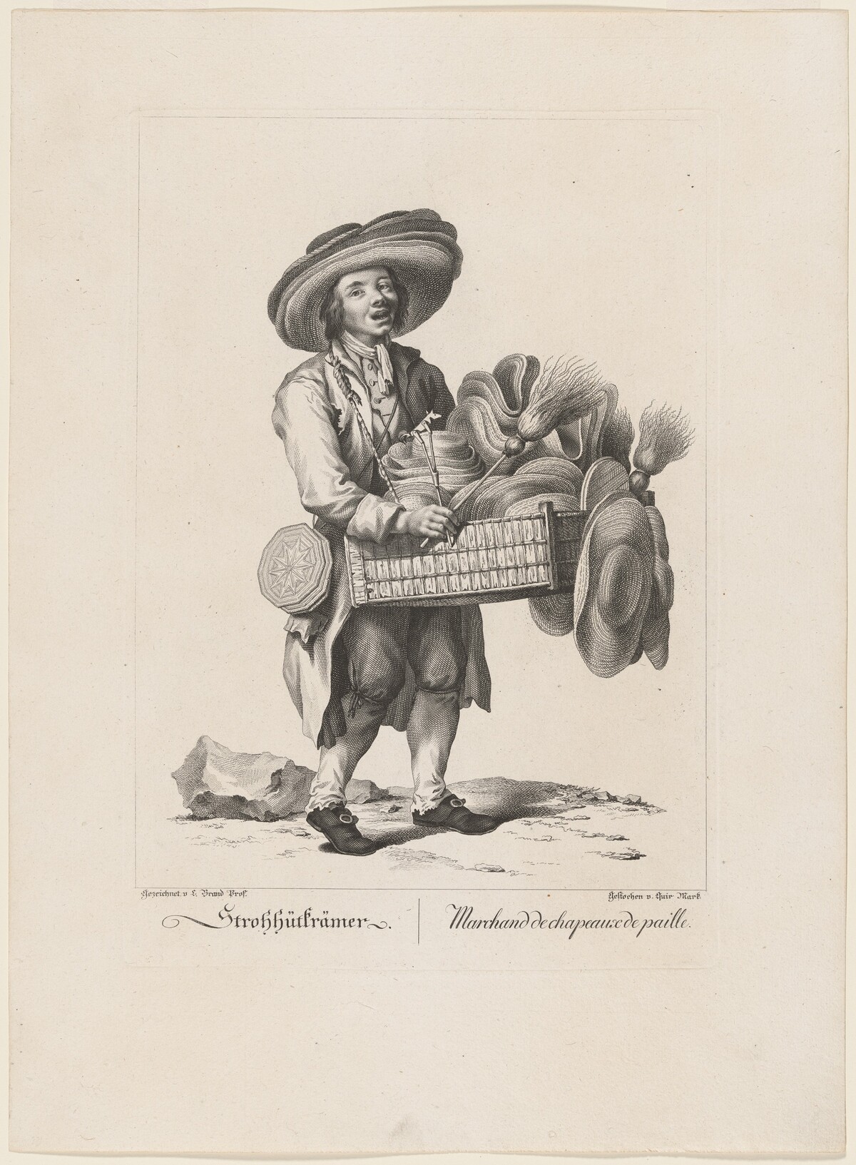 Strohhütkrämer (Straw Hat Seller) by Quirin Mark, after Johann Christian Brand