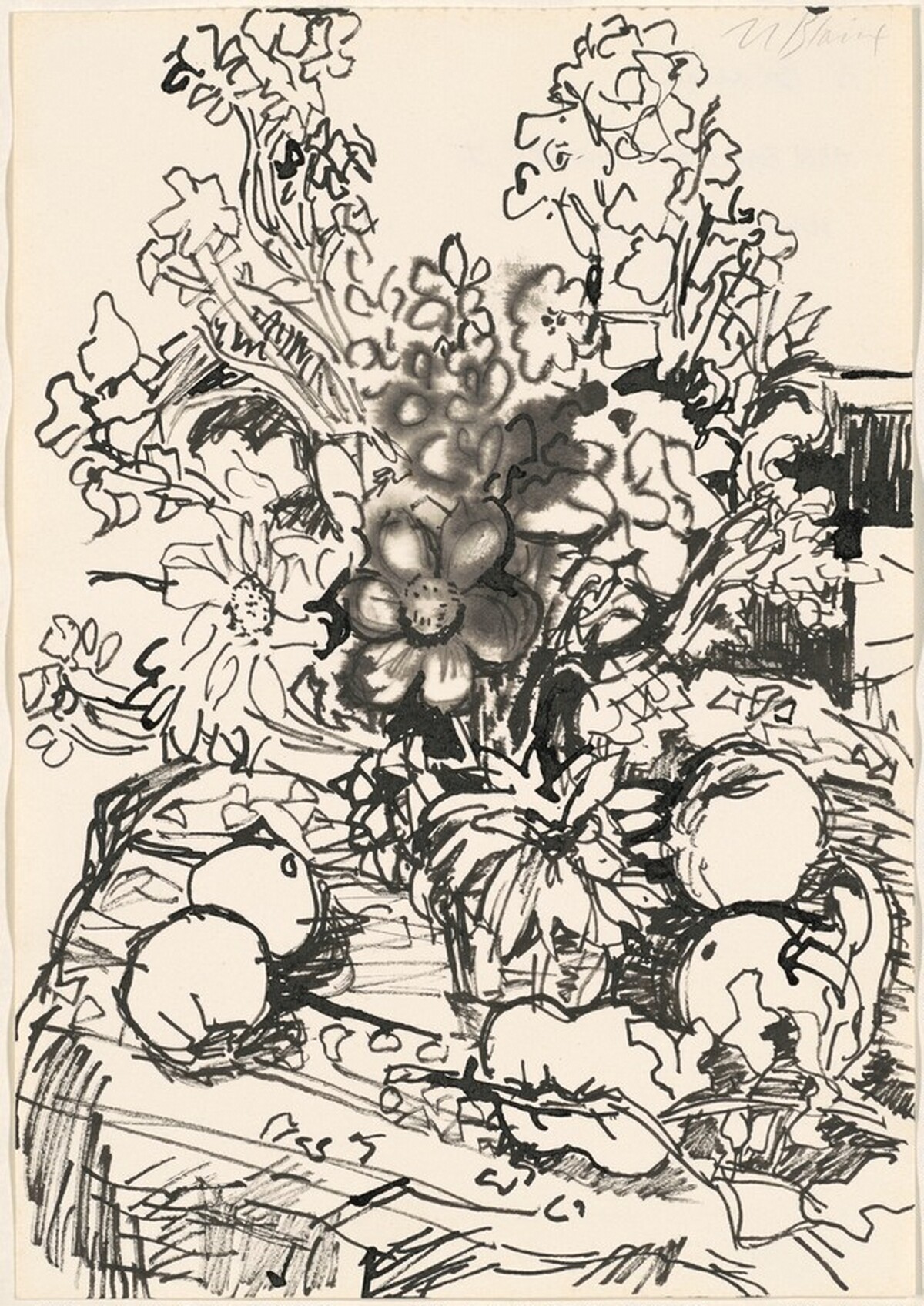 Oak Balls and Flowers, I by Nell Blaine