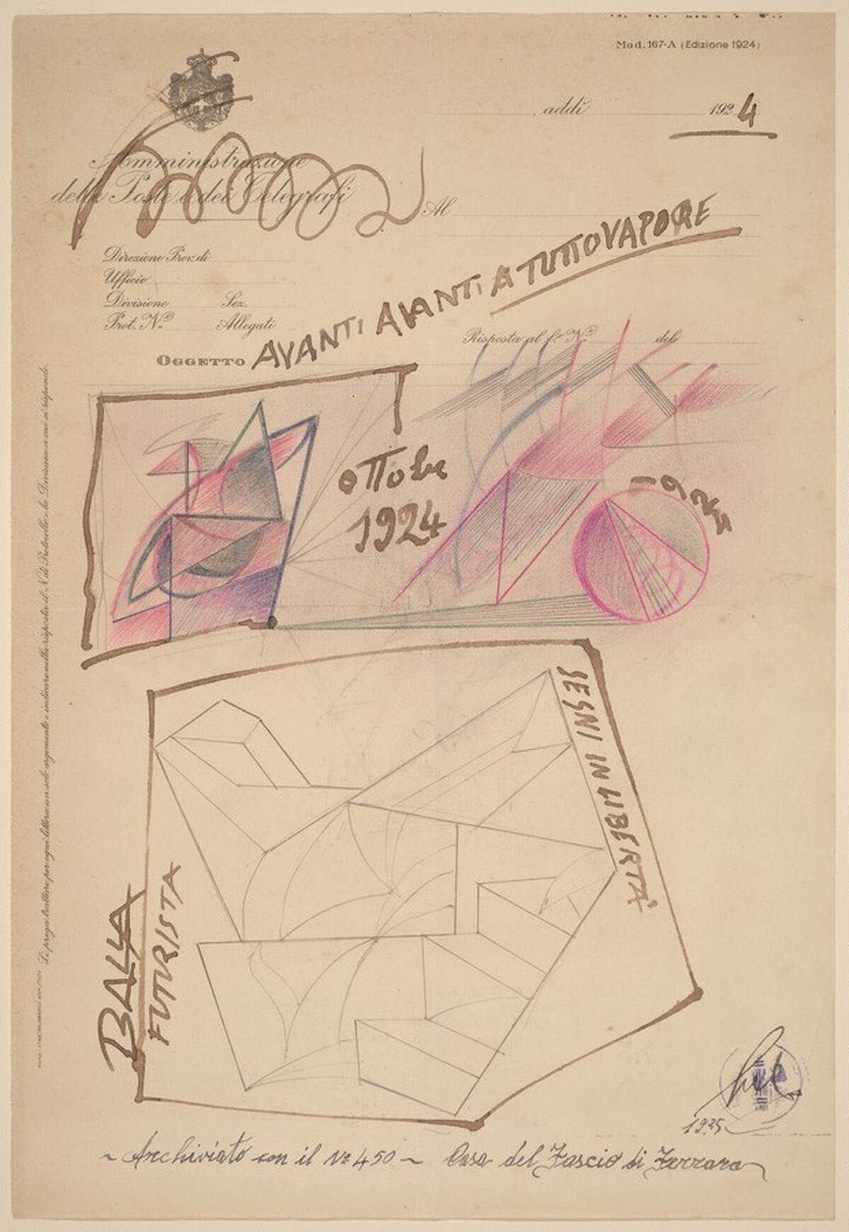 Full Speed Ahead (AVANTI AVANTI A TUTTO VAPORE) by Giacomo Balla