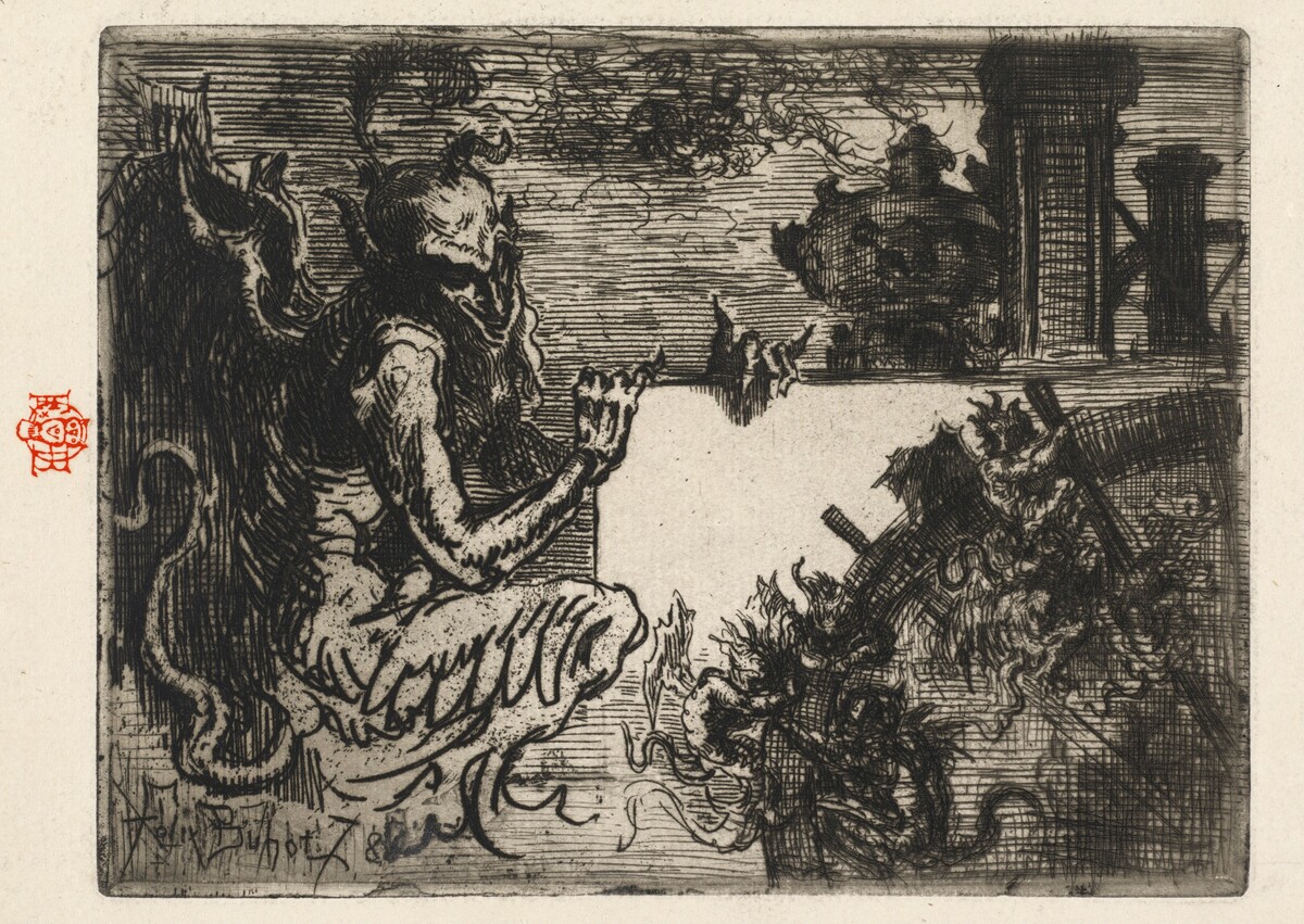 The Demon Printer by Félix-Hilaire Buhot