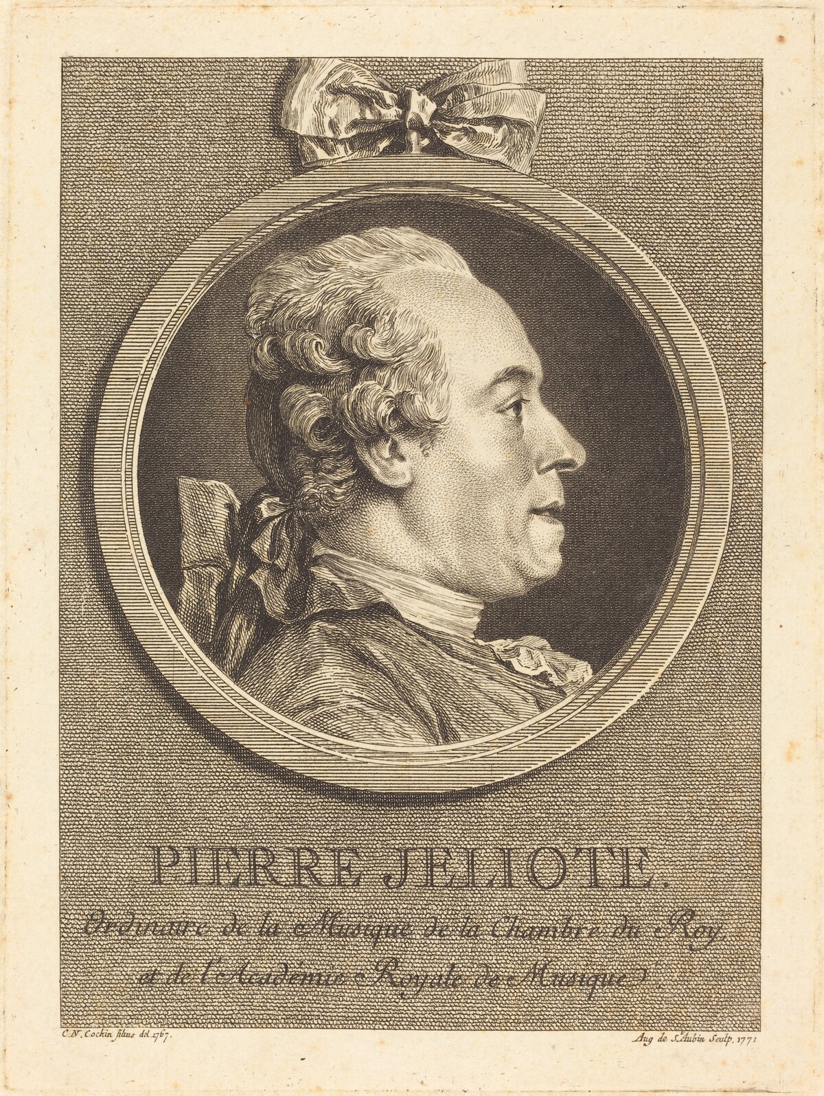 Pierre Jeliote by Augustin de Saint-Aubin after Charles-Nicolas Cochin II