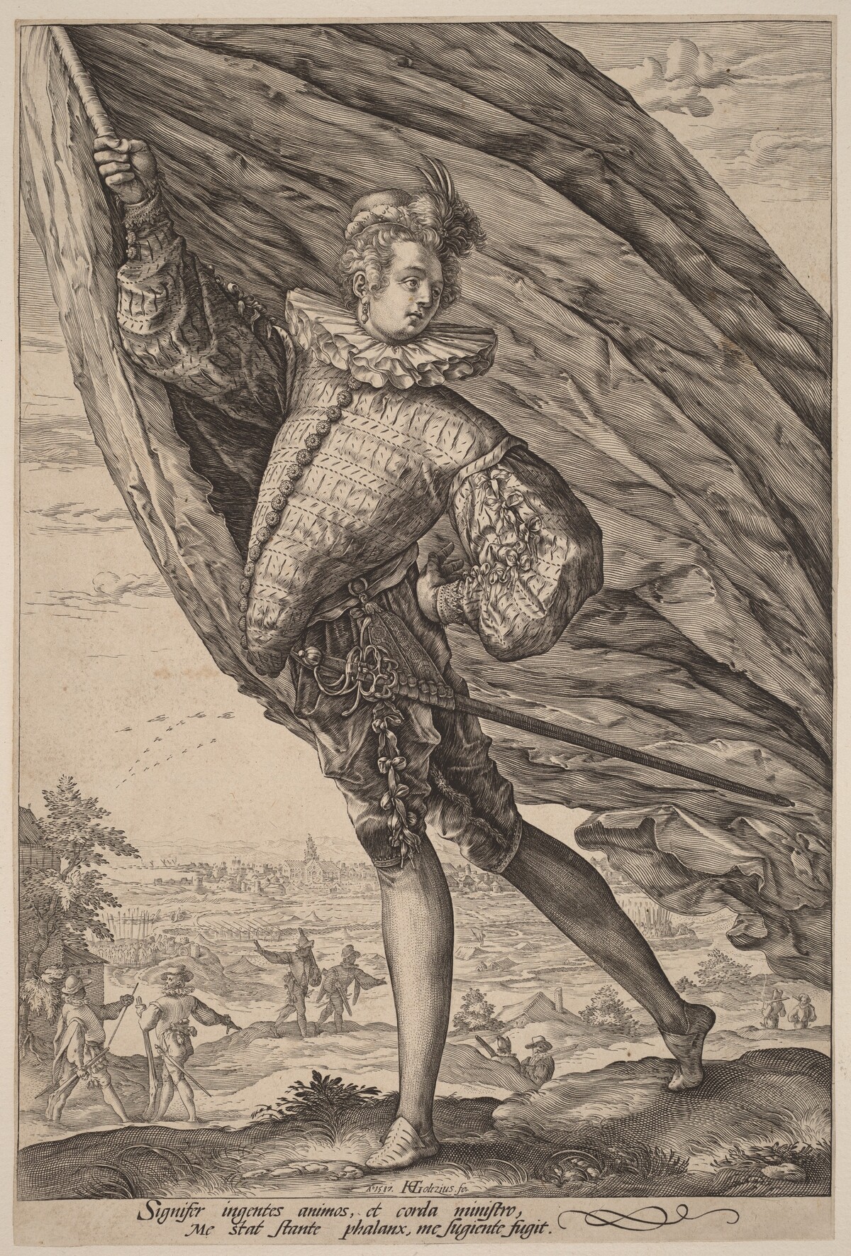 The Standard Bearer, Turned to Left by Hendrik Goltzius