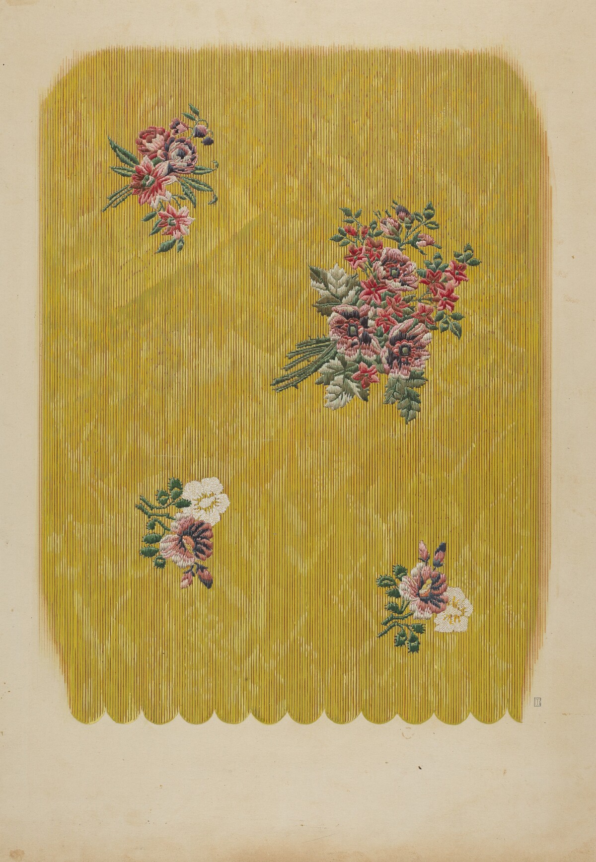 Silk with Embroidered Flowers by Douglas Campbell