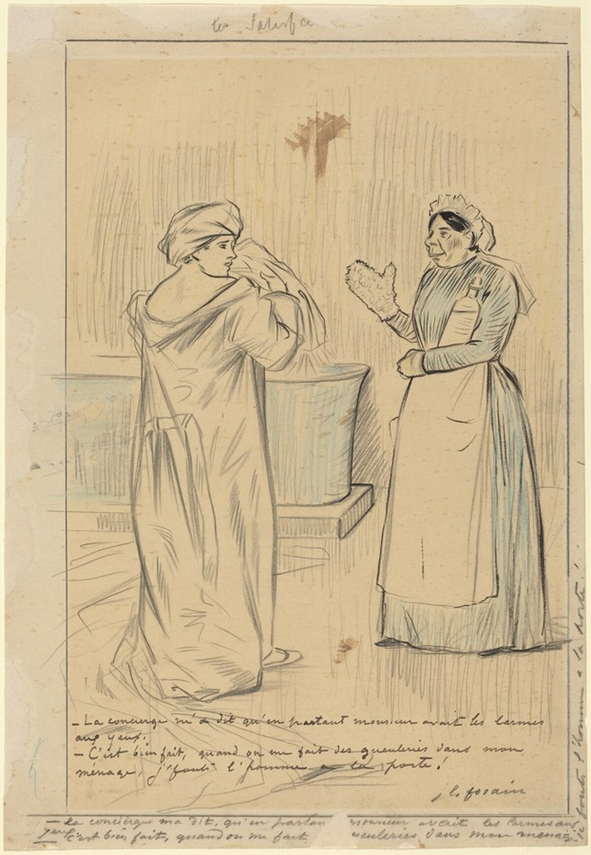 Chez les satisfaits - La concierge m'a dit ... by Jean-Louis Forain