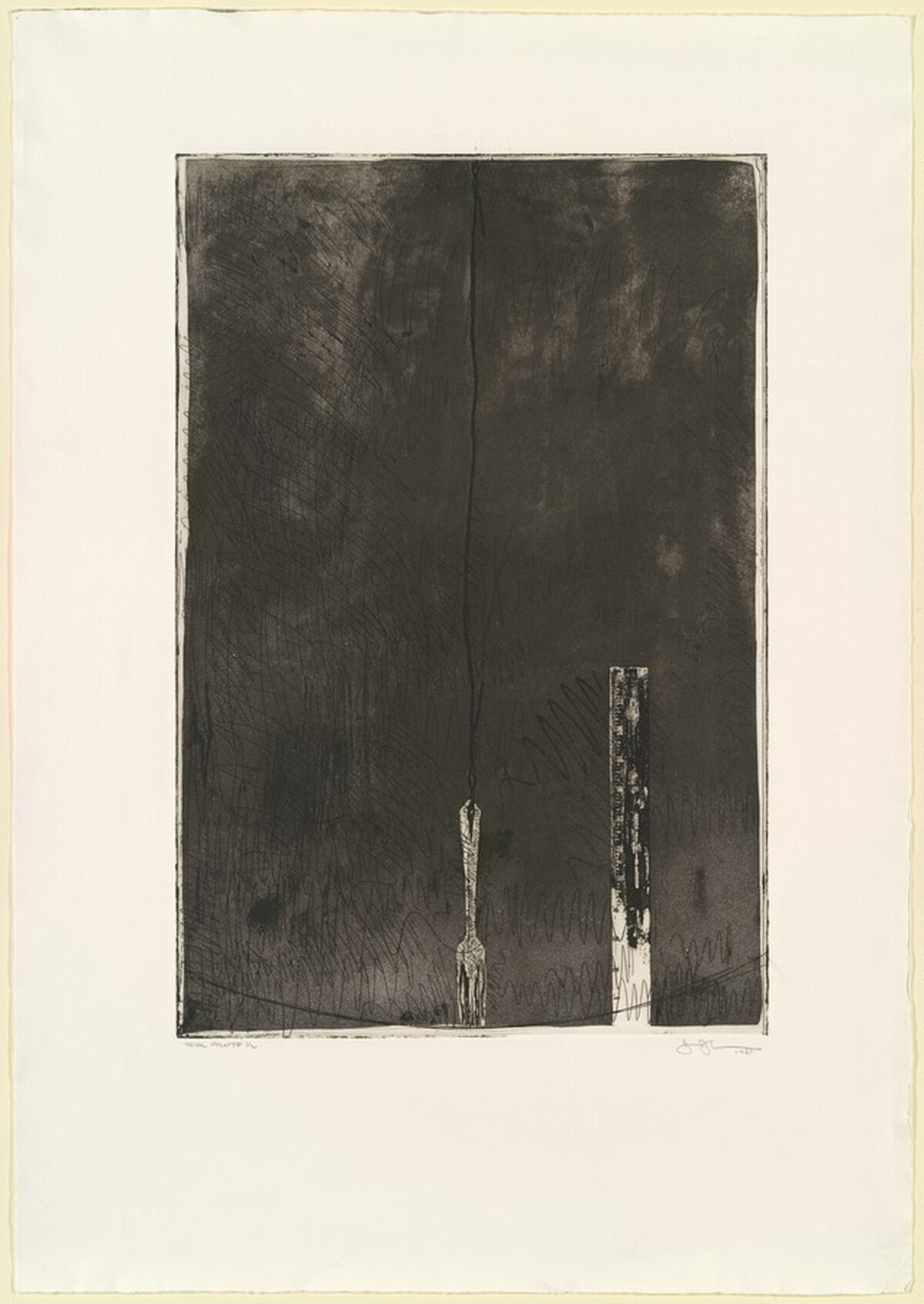 Untitled, Second State (Ruler and Fork) [trial proof] by Jasper Johns