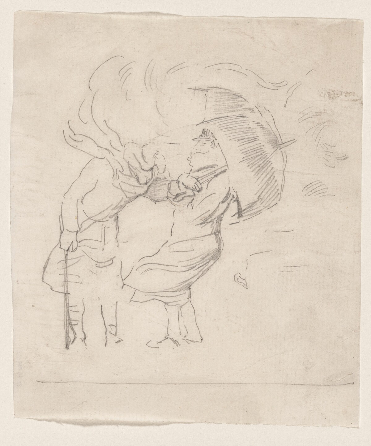 Preliminary Sketch for "The Passage" (La Traversee) by Félix-Hilaire Buhot