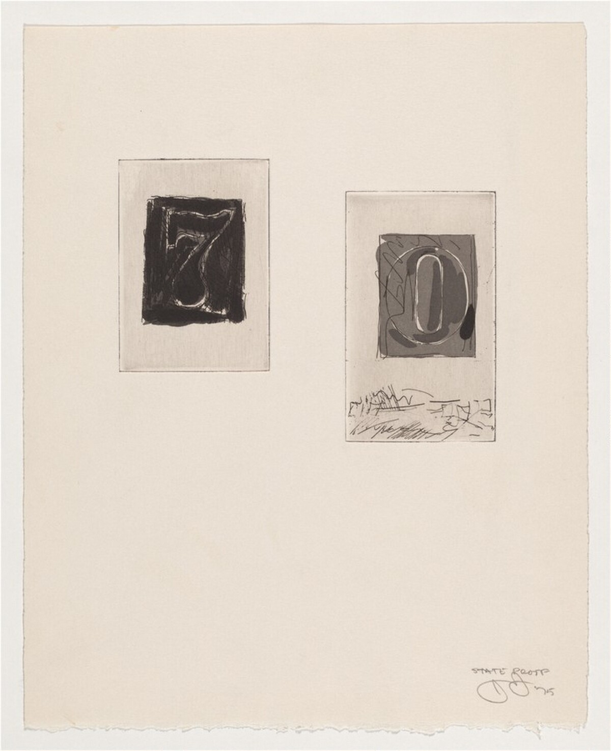 Untitled (State Proofs and Proofs of Numbers) [state proof] by Jasper Johns
