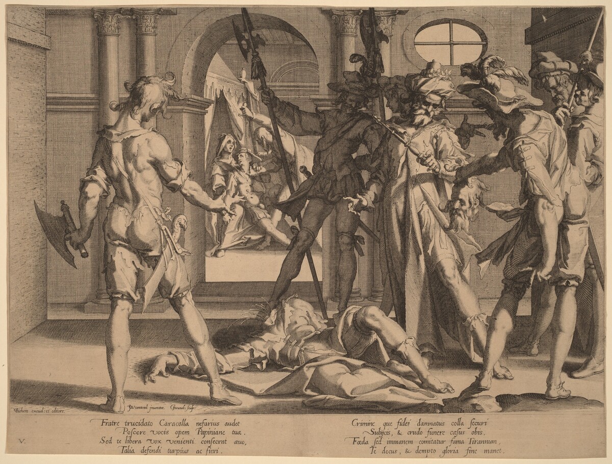 Beheading of the Roman Judge Papinian by Willem Swanenburgh, after Joachim Anthonisz Wtewael