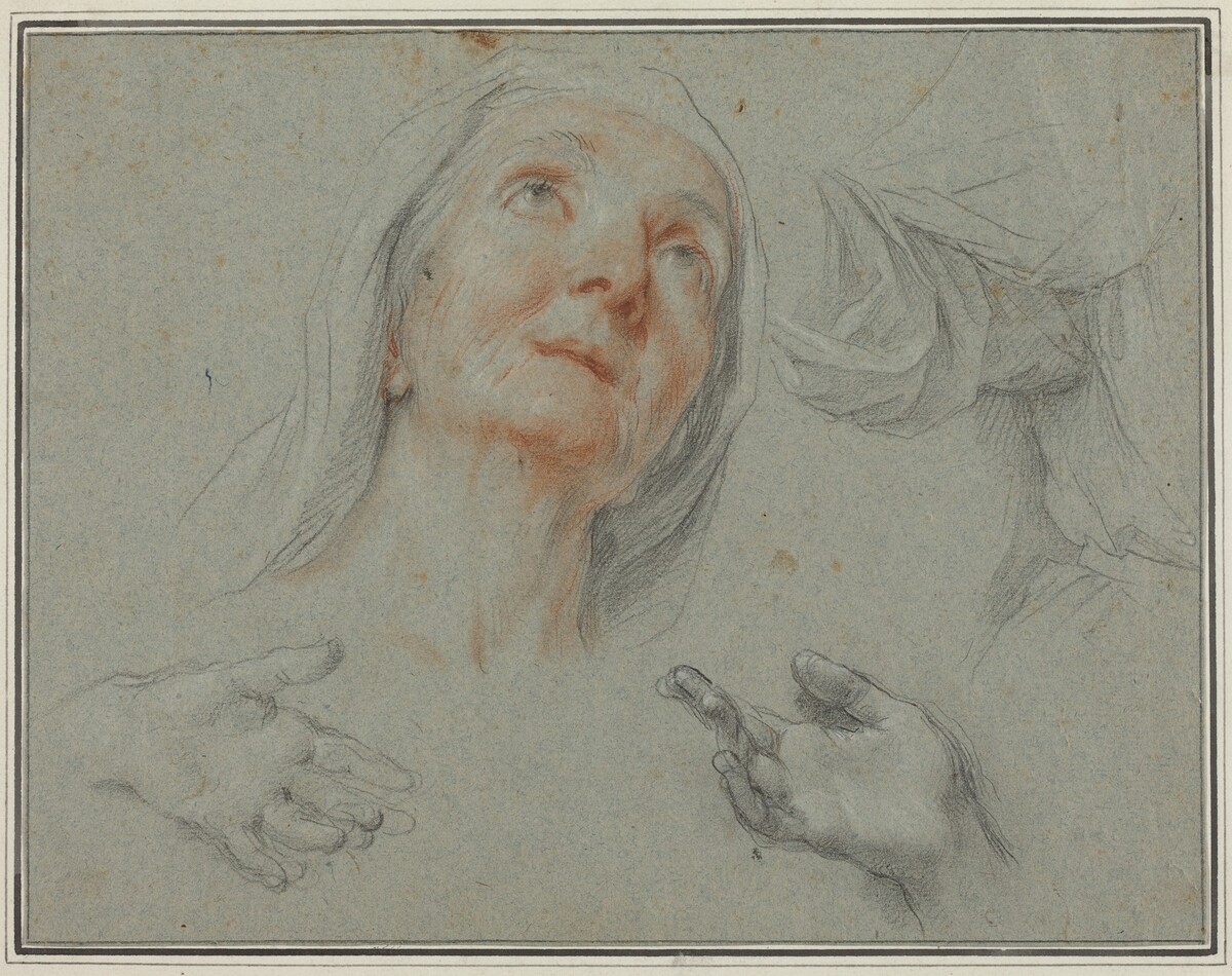 Studies for Saint Anne in "Education of the Virgin" by Agostino Masucci