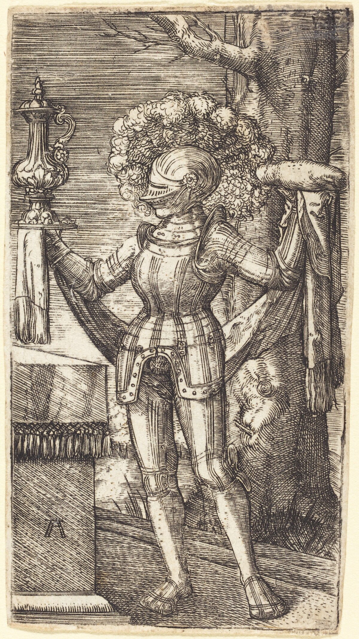 Knight in Armour with Bread and Wine by Albrecht Altdorfer