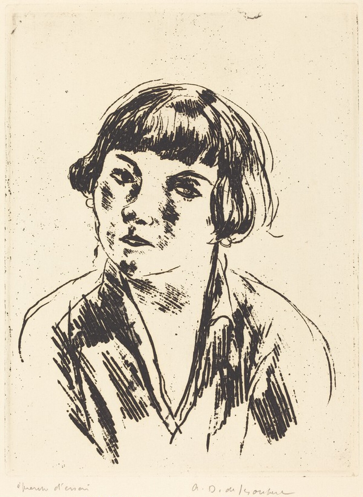 Young Woman, Boulevard Sebastopol (Fille, Boulevard Sebastopol) by André Dunoyer de Segonzac
